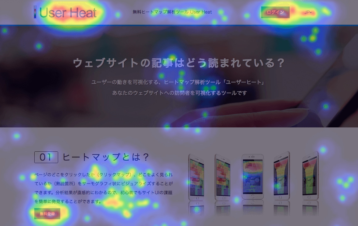 User Heartクリックエリアの可視化